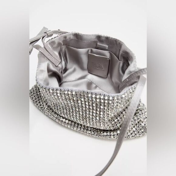ZARA SHIMMERY MINI BUCKET BAG - Picture 7 of 9